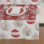 Τραπεζομάντηλο Χριστουγεννιάτικο 140x140 Merry Chrιstmas Εκρού Borea