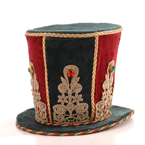 Καπέλο βουργουνδί/πράσινο/χρυσό 17,5cm Vetur 17212