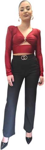 Chic bolero με διακοσμητικό χρυσό κόμπο. ΚΟΚΚΙΝΟ