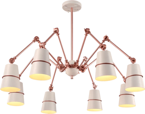 SPIDER CHANDELIER 8XE27 WHITE