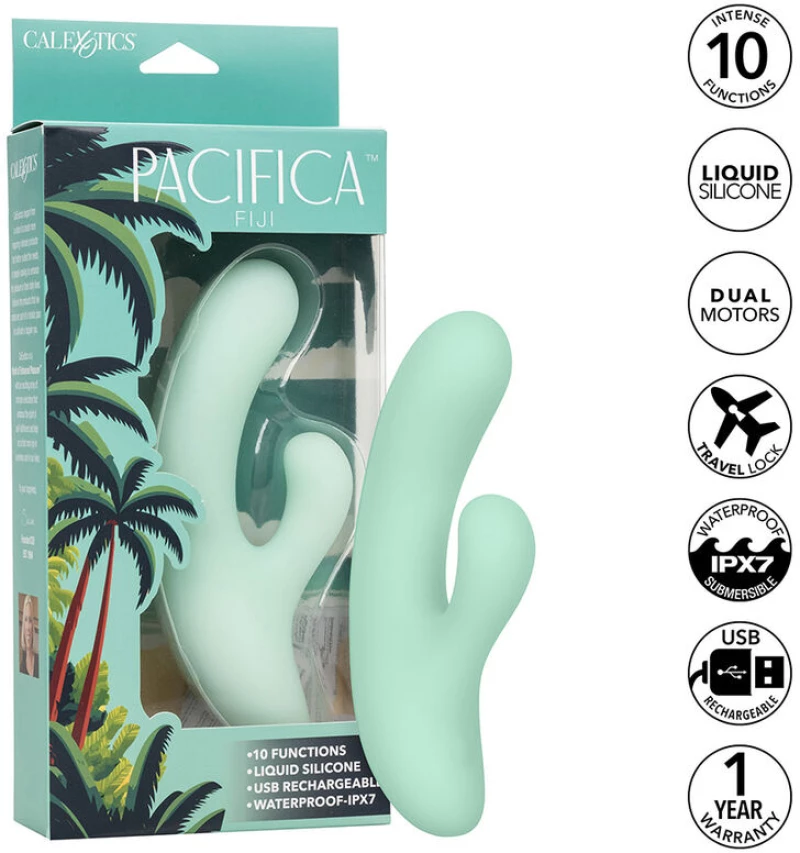 CALEXOTICS - PACIFICA FIJI VIBRATOR & ESTIMULATOR G SPOT 10 VIBRATIONS AQUA