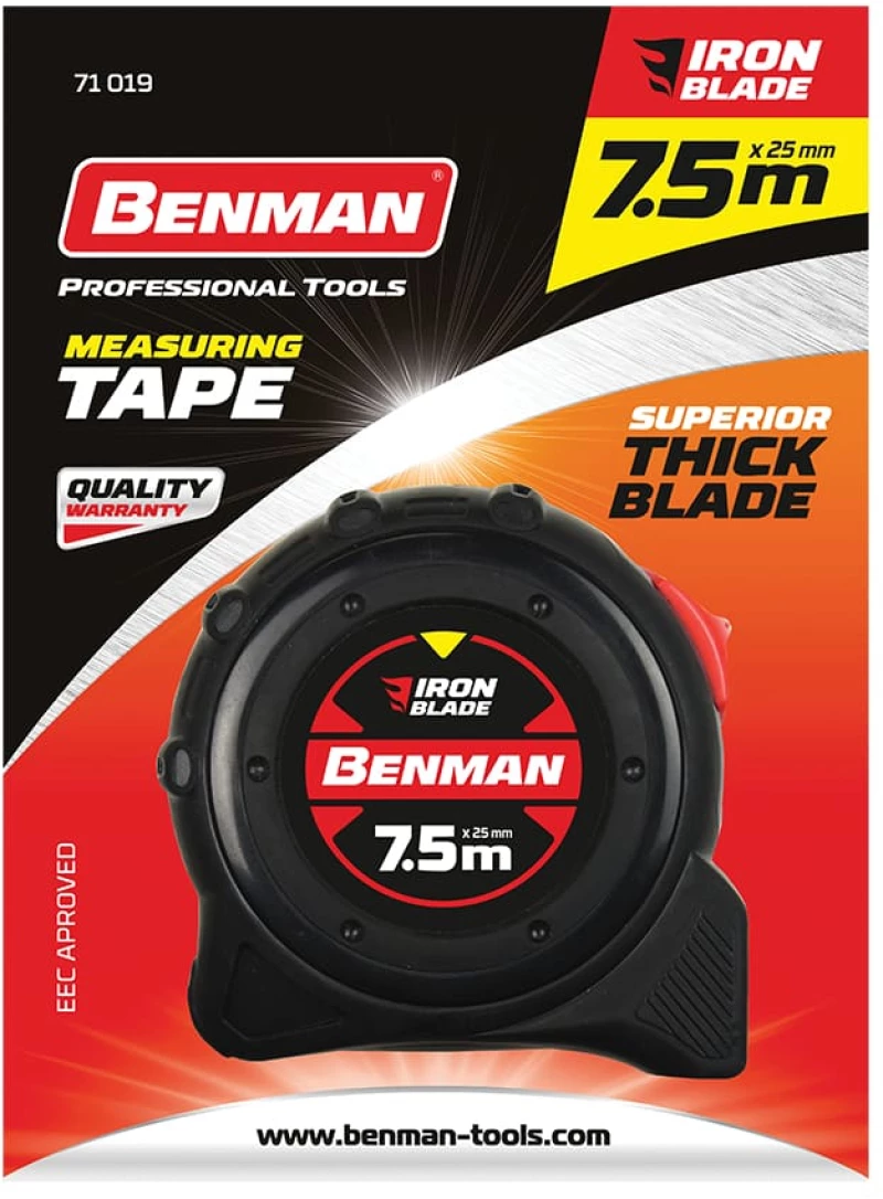 ΜΕΤΡΟ ΡΟΛΟ IRON BLADE 5mX19mm BENMAN 71017