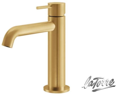 Μπαταρία Νιπτήρος Elle Χρυσό Gold Brushed 200-35004-211 Ιταλίας La Torre