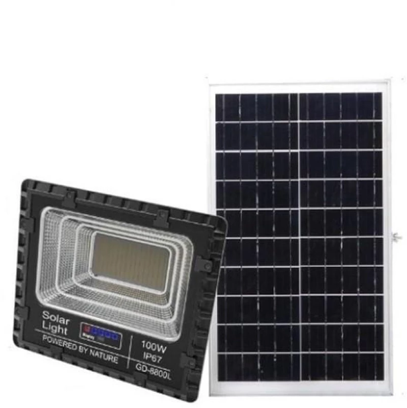 GDPLUS Ηλιακός Προβολέας LED 100W με Τηλεχειριστήριο GD-8800L