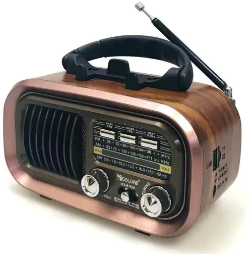 Golon RX-BT618S Retro Φορητό Ραδιόφωνο Επαναφορτιζόμενο με Bluetooth και USB Χρυσό