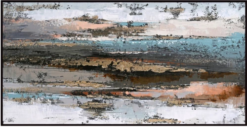 ΠΙΝΑΚΑΣ ΤΟΙΧΟΥ ABSTRACT HM4575.02 ΜΕ ΚΟΡΝΙΖΑ ΜΑΥΡΗ-ΚΑΜΒΑΣ 142x4.5x72Υεκ