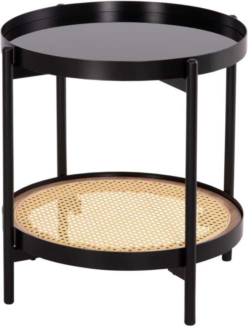 ΒΟΗΘΗΤΙΚΟ ΤΡΑΠΕΖΙ SEITZ HM18031 ΓΥΑΛΙ TOP-ΜΕΤΑΛΛΟ-RATTAN ΣΕ ΦΥΣΙΚΟ Φ50x55,5Υεκ.