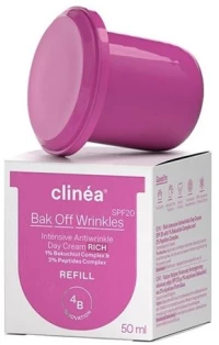 Clinea Bak Off Wrinkles Rich SPF20 Refill Αντιγηραντική Κρέμα Ημέρας Βελούδινης Υφής 50ml.