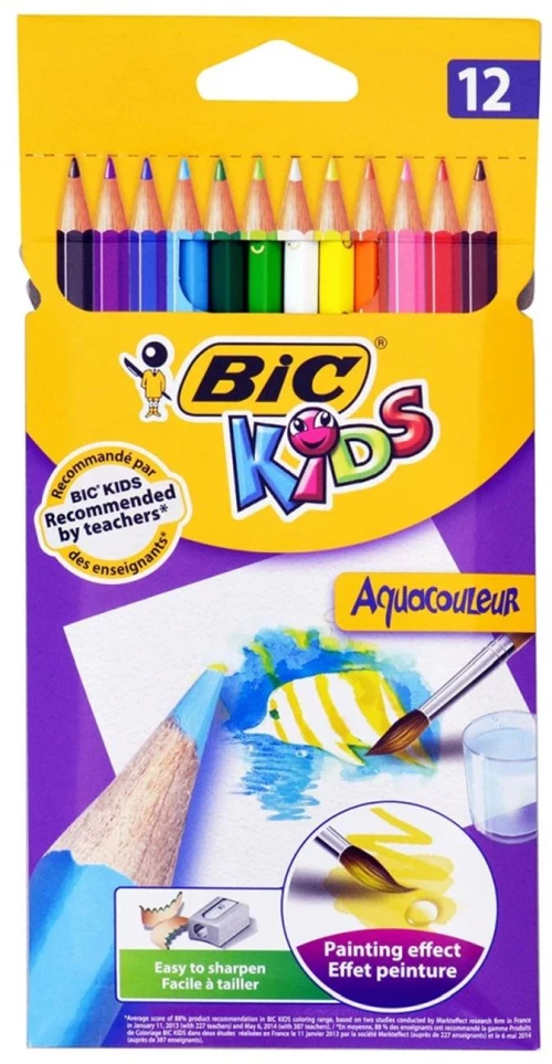 Ξυλομπογιές Bic Ακουαρέλας 12τμχ