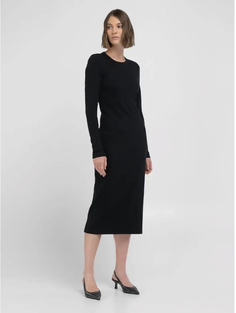 Replay Woman Ribbed Slim Fit Midi Dress