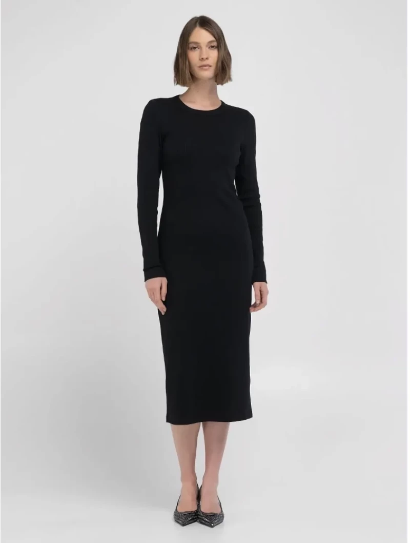 Replay Woman Ribbed Slim Fit Midi Dress