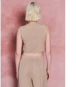 Staff Wmn Μaison Linen Vest-Sand
