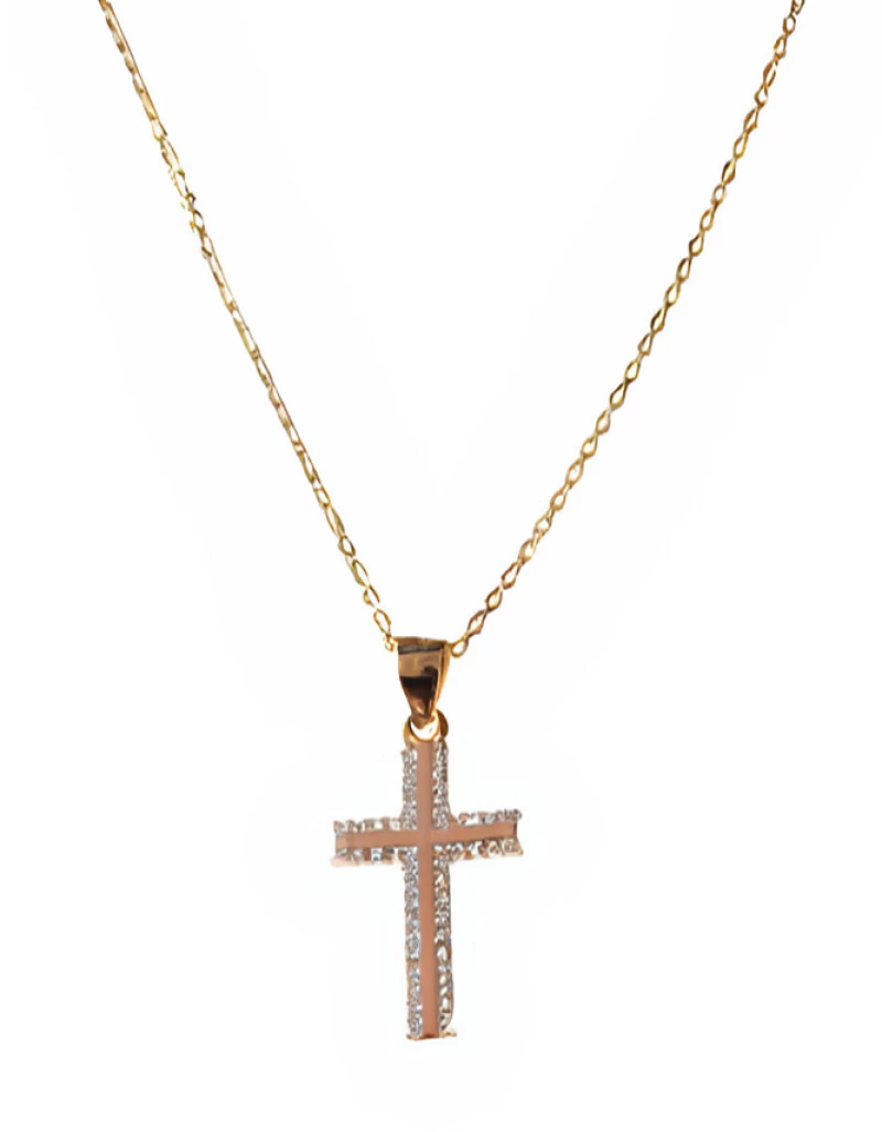 Σταυρός Γυναικείος Επίχρυσος 925 με zircon Gatsa ST446
