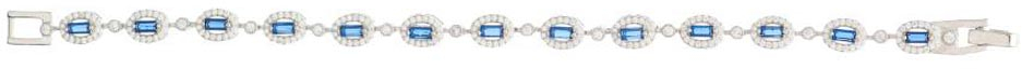 Βραχιόλι Γυναικείο Ασήμι με Οβάλ Saphire Zircon Visetti 403-1012-11-18