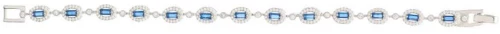Βραχιόλι Γυναικείο Ασήμι με Οβάλ Saphire Zircon Visetti 403-1012-11-18