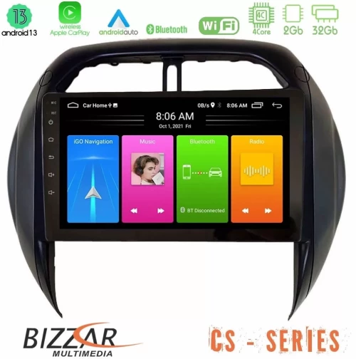 Bizzar CS Series 4Core Android13 2+32GB Toyota RAV4 2001-2005 (Auto A/C) Navigation Multimedia Tablet 9" U-CS-TY1315