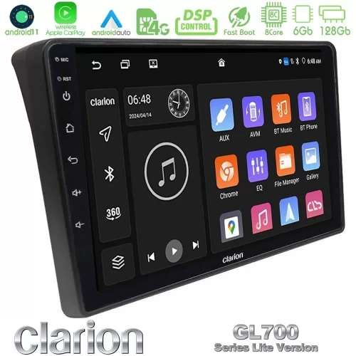 Clarion GL700 Lite Series 8Core Android11 6+128GB Fiat Ducato/Citroen Jumper/Peugeot Boxer Navigation Multimedia Tablet 9" Με Ca U-G76L-FT483