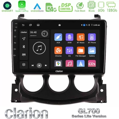 Clarion GL700 Lite Series Nissan 370Z 2009-2013 8Core Android11 6+128GB Navigation Multimedia Tablet 9″ Με Carplay & Android Aut U-G76L-NS2078