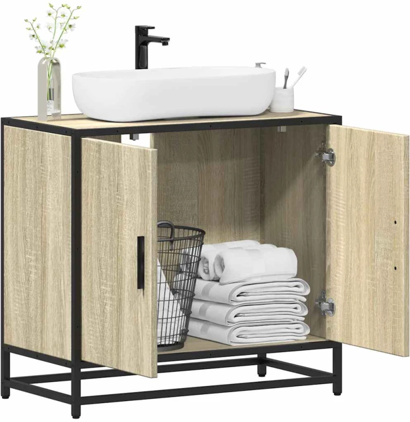 Ντουλάπι Νιπτήρα Μπάνιου Sonoma Δρυς 65x33x60 εκ. Επεξ. Ξύλο Sonoma Δρυς 849265