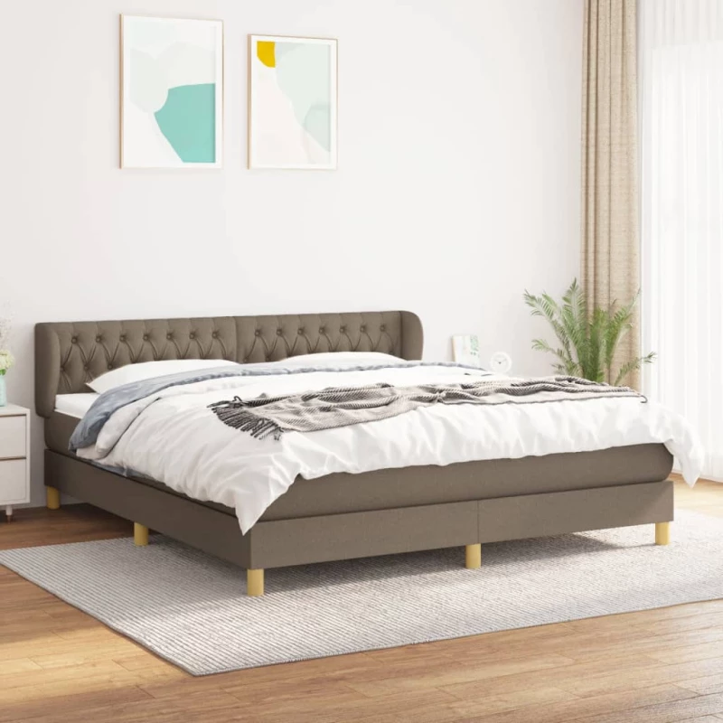 Κρεβάτι Boxspring με Στρώμα Taupe 180x200 εκ. Υφασμάτινο Taupe 3127065