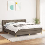 Κρεβάτι Boxspring με Στρώμα Taupe 180x200 εκ. Υφασμάτινο Taupe 3127065