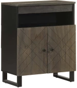 Μπουφές Μαύρο 60x33x75 cm Μασίφ Ξύλο Μάνγκο Μαύρο 4017709