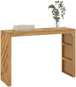 Τραπέζι κονσόλας 110x35x75 cm από μασίφ ξύλο τικ Καφέ 4009314