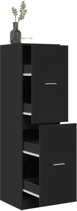 Συρταριέρα Γενικής Χρήσης Μαύρο 40x41x144,5 εκ. Επεξ. Ξύλο Μαύρο 3309637