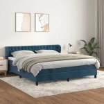 Κρεβάτι Boxspring με Στρώμα Σκούρο Μπλε 160x200 εκ. Βελούδινο Μπλε 3127683