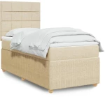 Κρεβάτι Boxspring με Στρώμα Κρεμ 90x200 εκ.Υφασμάτινο Κρεμ 3294244