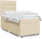 Κρεβάτι Boxspring με Στρώμα Κρεμ 90x200 εκ.Υφασμάτινο Κρεμ 3291556