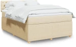 Κρεβάτι Boxspring με Στρώμα Κρεμ 140x190 εκ. Υφασμάτινο Κρεμ 3289763