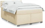 Κρεβάτι Boxspring με Στρώμα Κρεμ 140x190 εκ. Υφασμάτινο Κρεμ 3288195