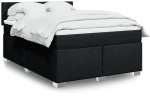 Κρεβάτι Boxspring με Στρώμα Μαύρο 140x190 εκ. Υφασμάτινο Μαύρο 3285878