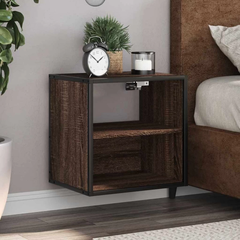 Κομοδίνο επίτοιχο ντουλάπι καφέ δρυς 40x31x39,5 cm Καφέ δρυς 848752