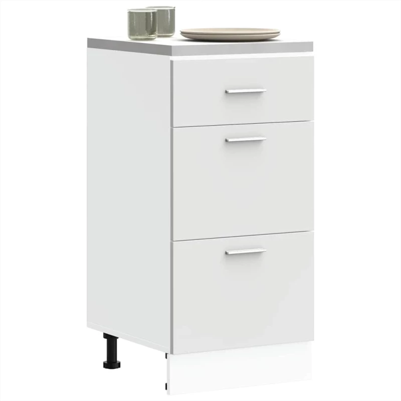Κάτω ντουλάπι λευκό 40x46x81,5 cm Ξύλινο μηχανουργικό ξύλο Λευκό 854211