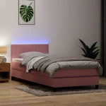 Κρεβάτι Boxspring με Στρώμα Ροζ 80x220 εκ. Βελούδινο Ροζ 3317102
