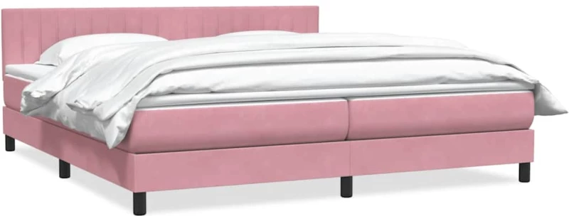 Κρεβάτι Boxspring με Στρώμα Ροζ 180x210 εκ. Βελούδινο Ροζ 3316418