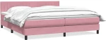 Κρεβάτι Boxspring με Στρώμα Ροζ 180x210 εκ. Βελούδινο Ροζ 3316418