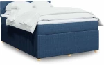 Κρεβάτι Boxspring με Στρώμα Μπλε 140x190 εκ. Υφασμάτινο Μπλε 3289757