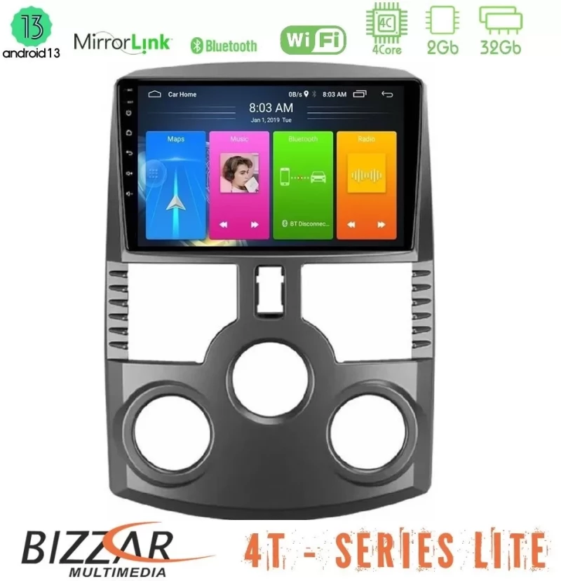 Bizzar 4T Series Daihatsu Terios 4Core Android13 2+32GB Navigation Multimedia Tablet 9" U-LVB-DH1016
