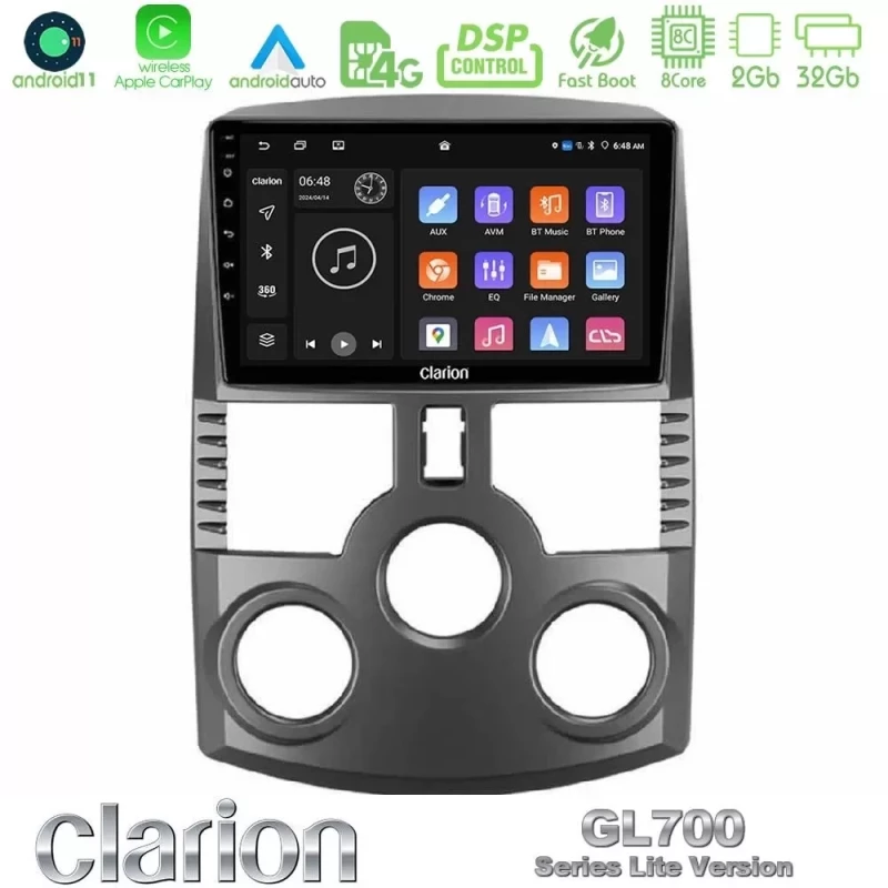 Clarion GL700 Lite Series 8Core Android11 2+32GB Daihatsu Terios Navigation Multimedia Tablet 9" Με Carplay & Android Auto U-G72L-DH1016