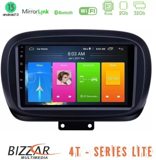 Bizzar 4T Series Fiat 500X 4Core Android13 2+32GB Navigation Multimedia Tablet 9" U-LVB-FT0534