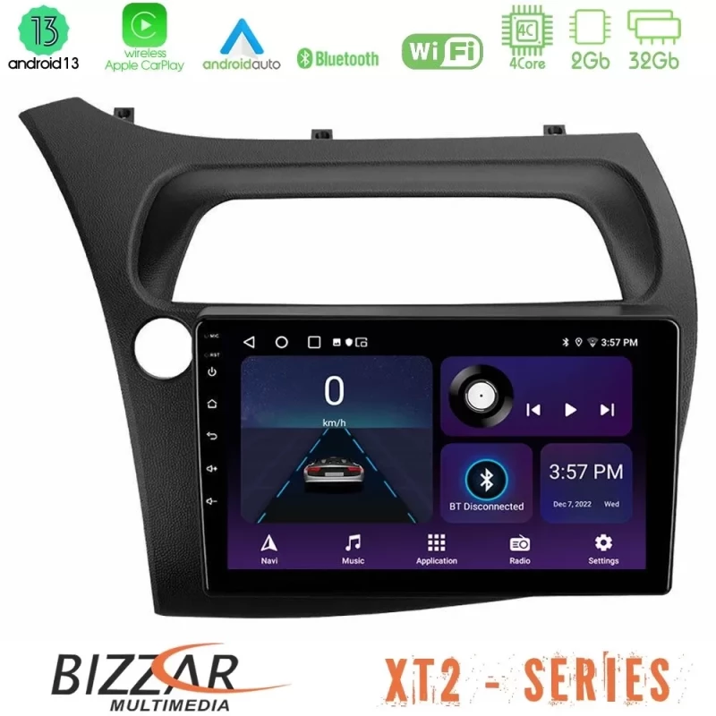 Bizzar XT2 Series 4Core Android13 2+32GB Honda Civic Navigation Multimedia Tablet 9" U-XT2-HD0942