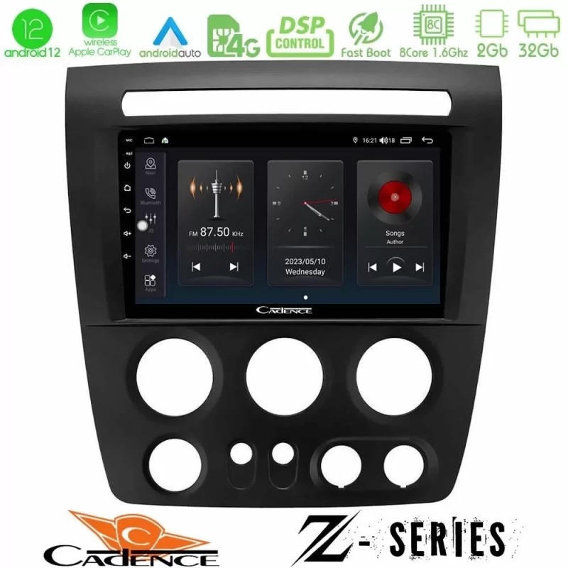 Cadence Z Series Hummer H3 2005-2009 8core Android12 2+32GB Navigation Multimedia Tablet 9" U-Z-HU1056