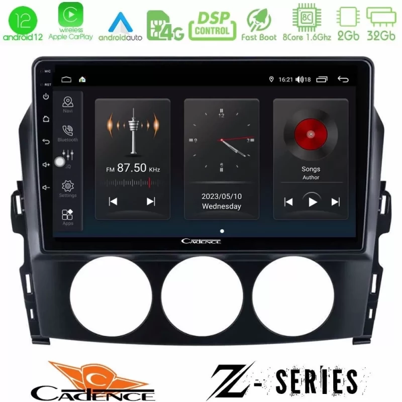 Cadence Z Series Mazda MX-5 2006-2008 8core Android12 2+32GB Navigation Multimedia Tablet 9" U-Z-MZ1171