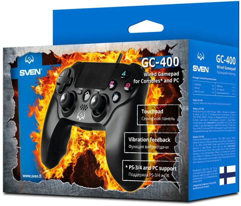 Ενσύρματο Gamepad Controller για PC / PS3 / PS4   μαύρο Sven GC-400