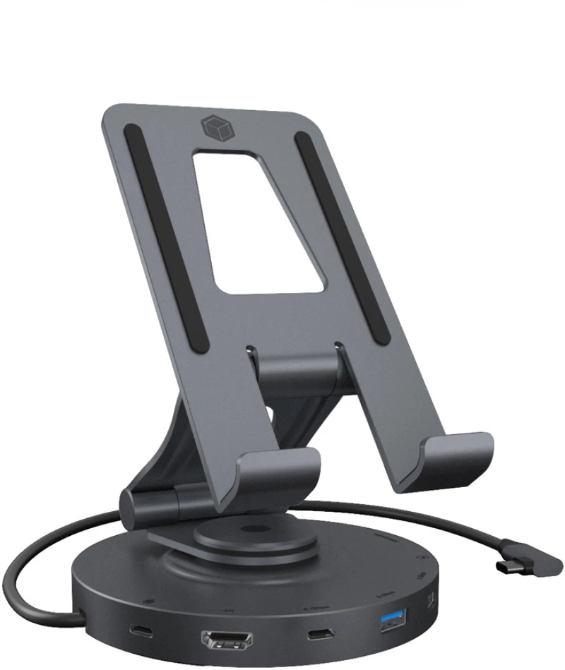 Icy Box Tablet And Smartphone Holder Up To 11' With 8in1 Docking Station