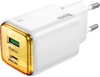 Φορτιστής Ταξιδίου Hoco N52 Monsoon με 2 Εξόδους Φόρτισης USB QC3.0 20W και USB-C PD20W  Λευκός