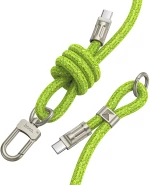 Λουράκι Λαιμού/Καλώδιο Φόρτισης Hoco USB-C σε USB-C  Πράσινο 1.8m